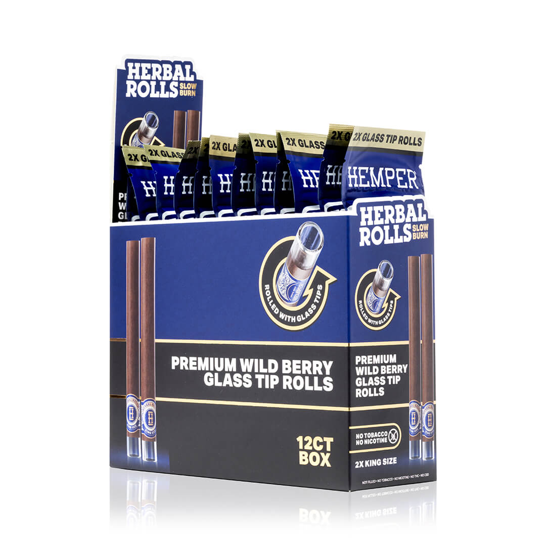 King Size Glass Tipped Herbal Rolls -