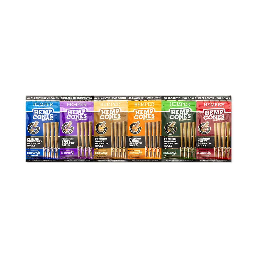 Mini Size Glass Tipped Hemp Cones - Variety Sampler Pack - HEMPER -