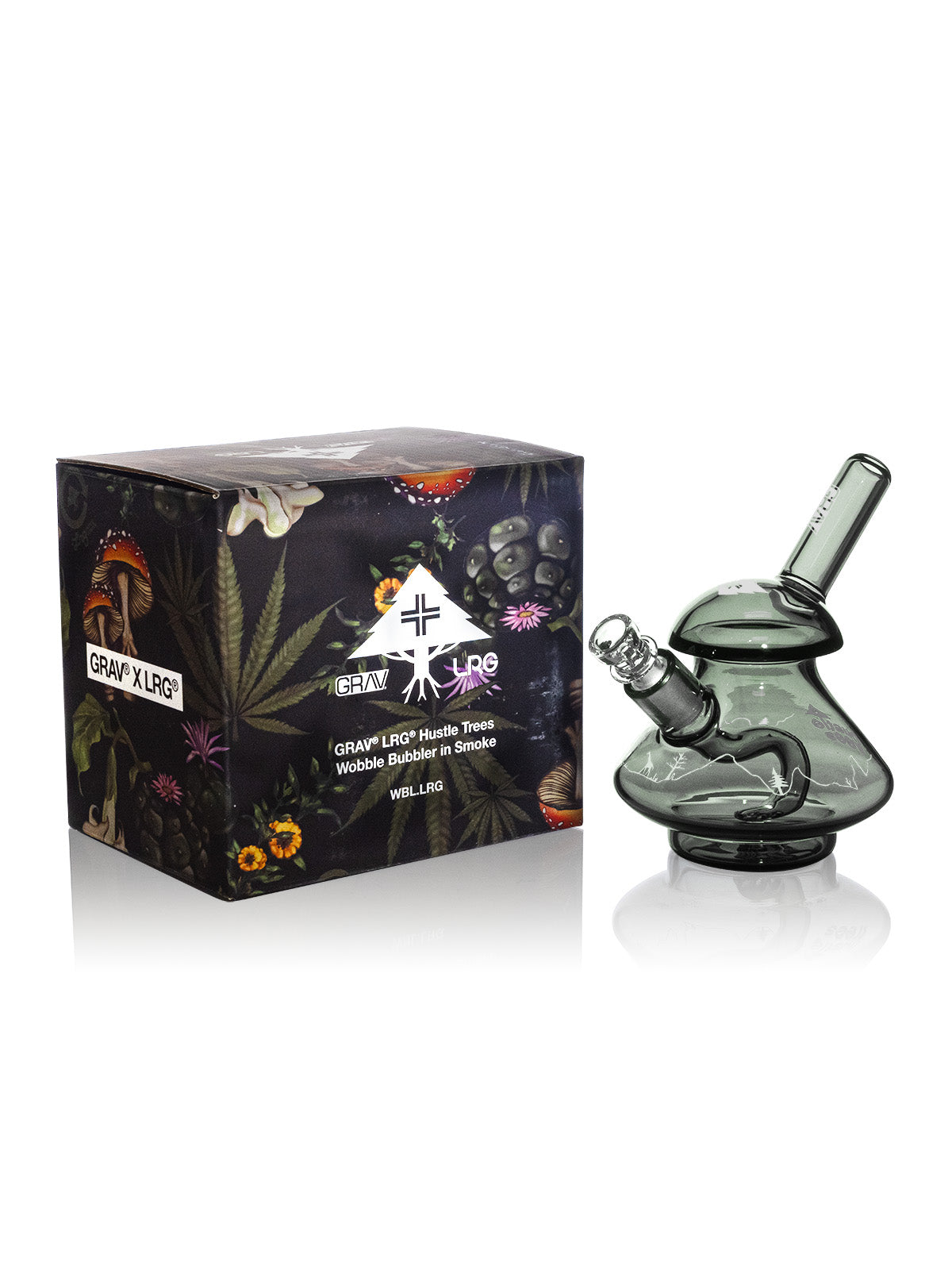 GRAV x LRG Hustle Trees Wobble Glass Bubbler with packaging -