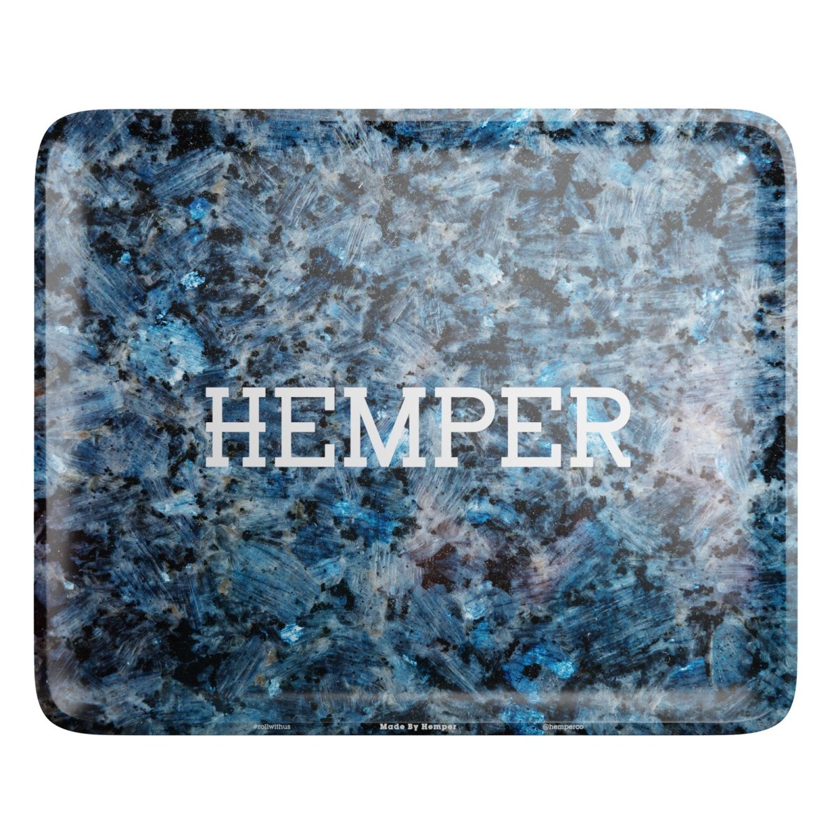 HEMPER Black And Blue Marble Large Rolling Tray -