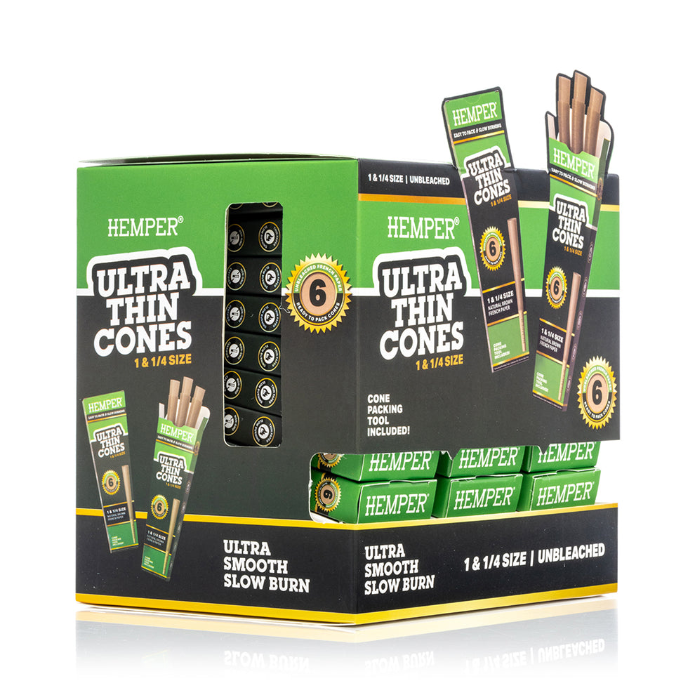 HEMPER 1 1/4 Size Ultra Thin Cones Display - 7