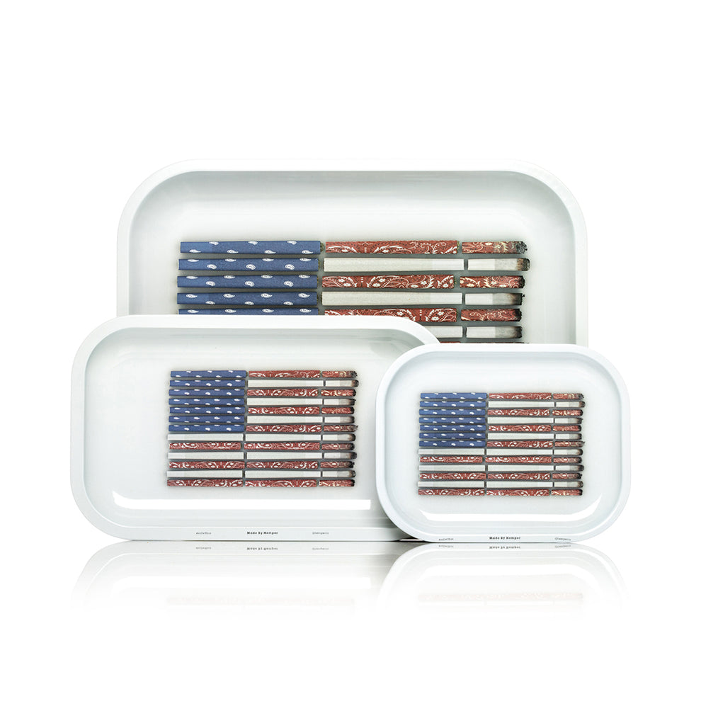 HEMPER Assorted Size America Lit Rolling Tray - 1