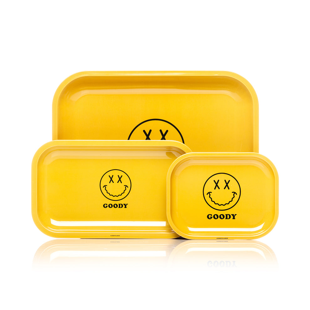 Goody Glass Assorted Size Yellow Big Face Rolling Tray - 2