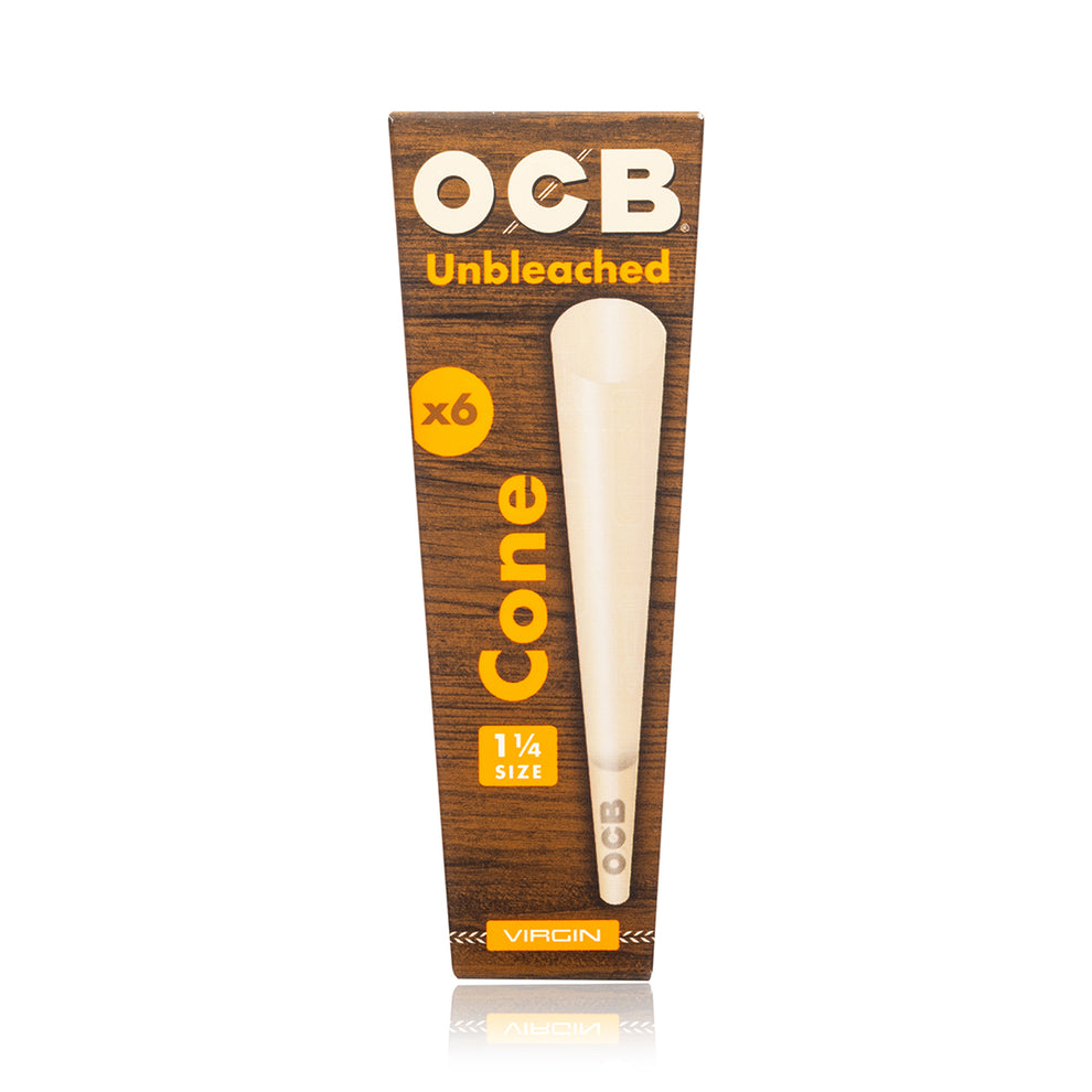 OCB Virgin Unbleached 1-1/4 Pre-Rolled Cones 6Pk - 1