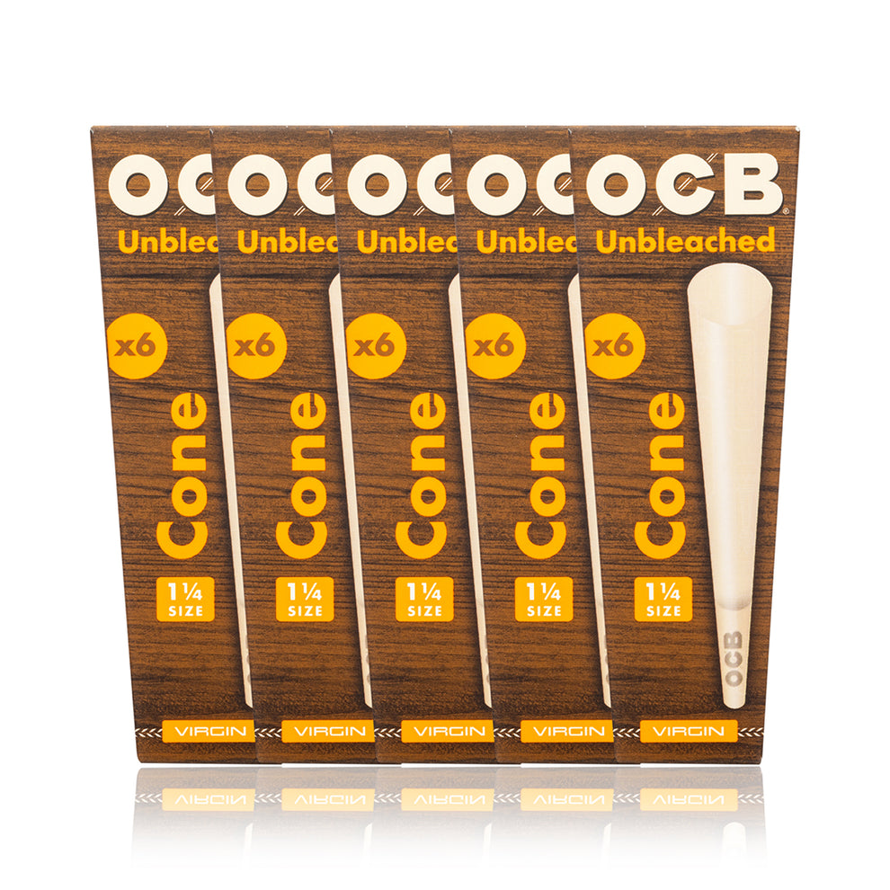 OCB Virgin Unbleached 1-1/4 Pre-Rolled Cones 6Pk - 2