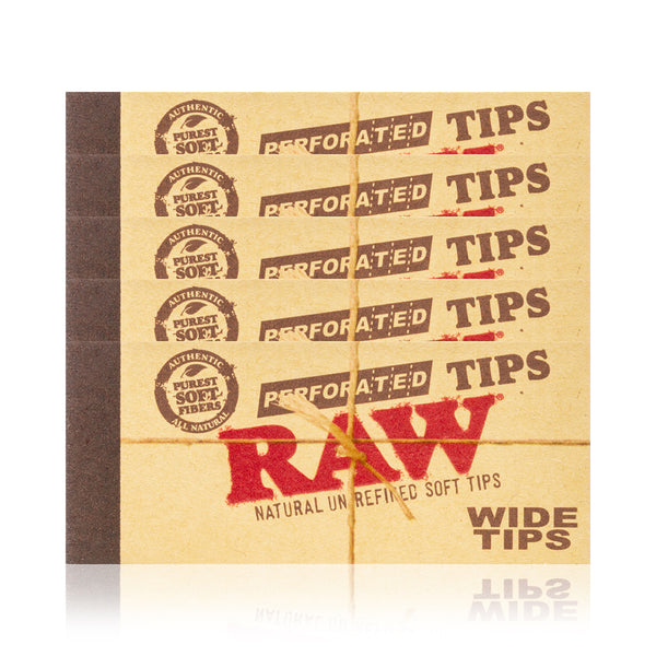 RAW Wide Perforated Filter Tips Booklet 50ct HEMPER