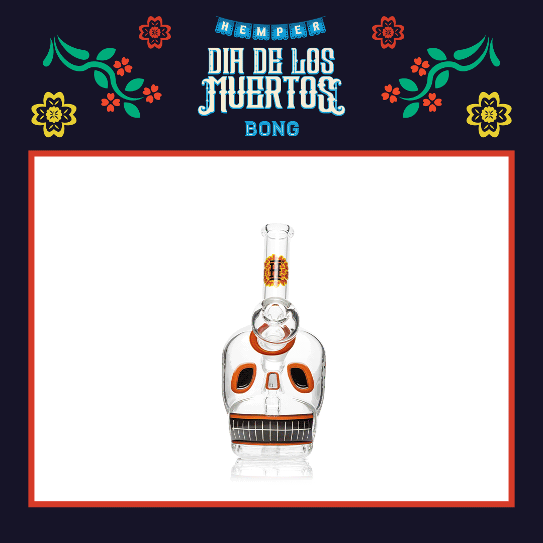 HEMPER Dia De Los Muertos Skull Bong Animated - 