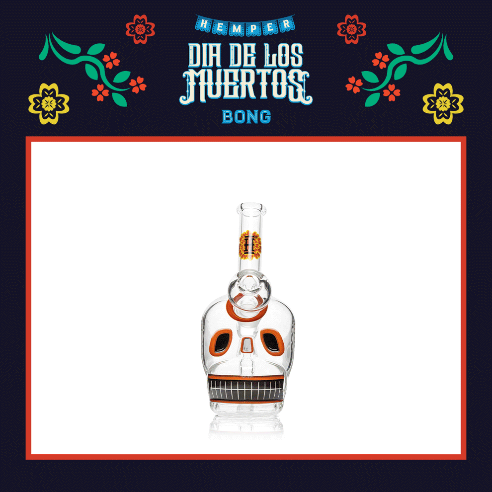 HEMPER Dia De Los Muertos Skull Bong Animated - 3