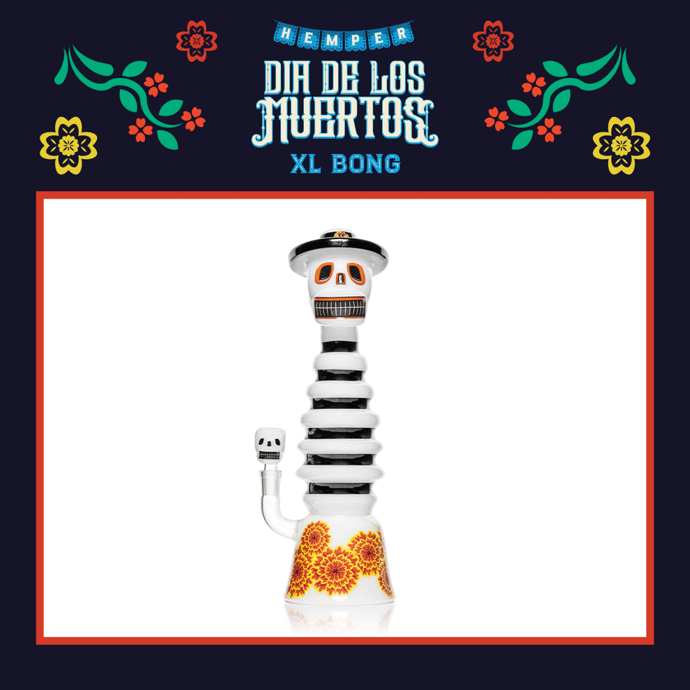 HEMPER Dia De Los Muertos XL Skeleton Bong Animated - 3