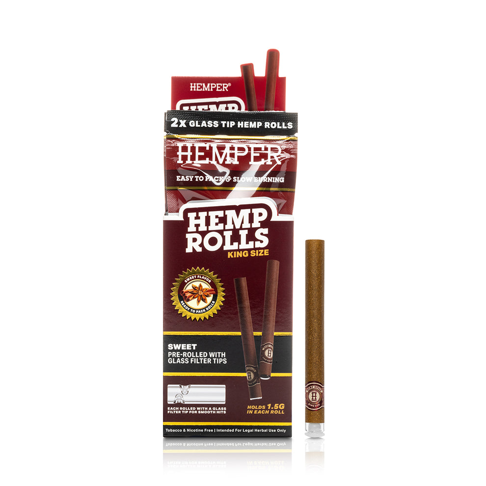 Pre-Rolled King Size Glass Tipped Hemp Rolls - Sweet - 3