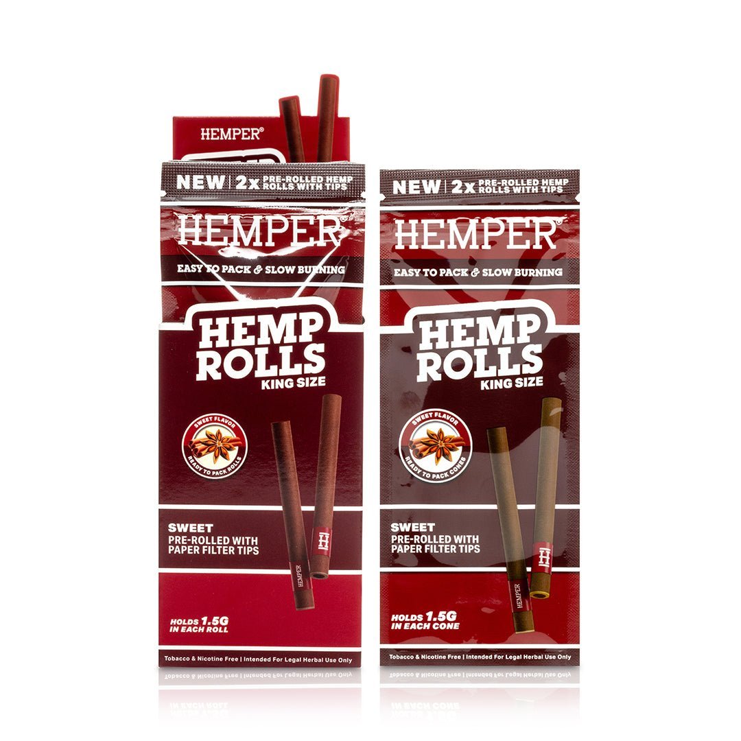 King Size Paper Tipped Hemp Rolls (2 Pack) - HEMPER - 