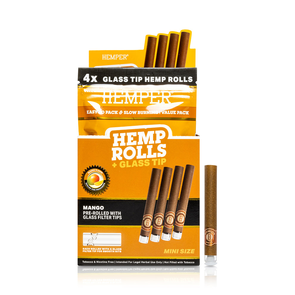 HEMPER Mango Flavored Glass Tip Hemp Rolls - 6