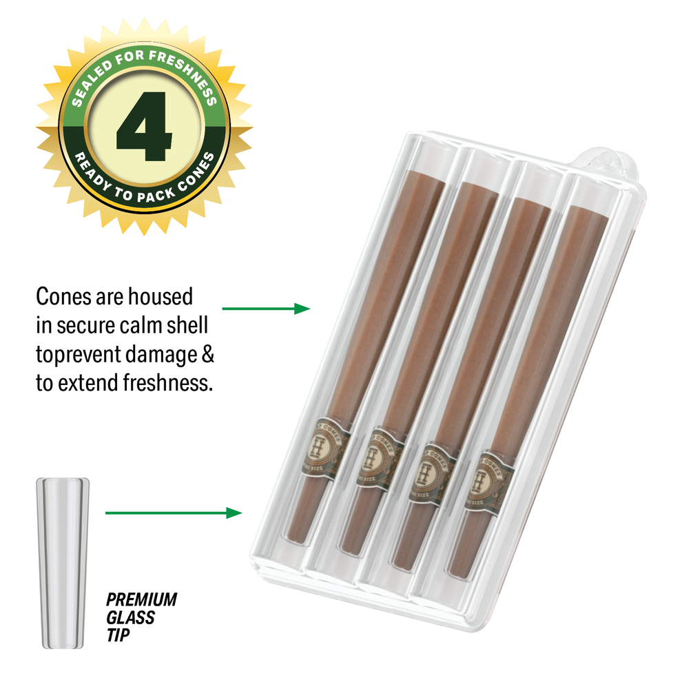 HEMPER Pre-Rolled Mini Hemp Cones + Glass Tips - 8