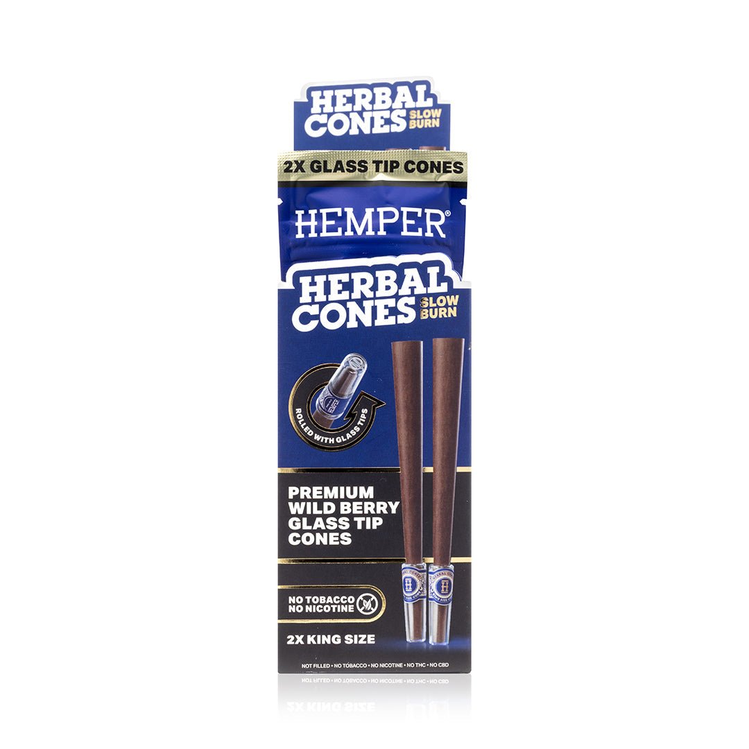 King Size Glass Tipped Herbal Cones - HEMPER - 