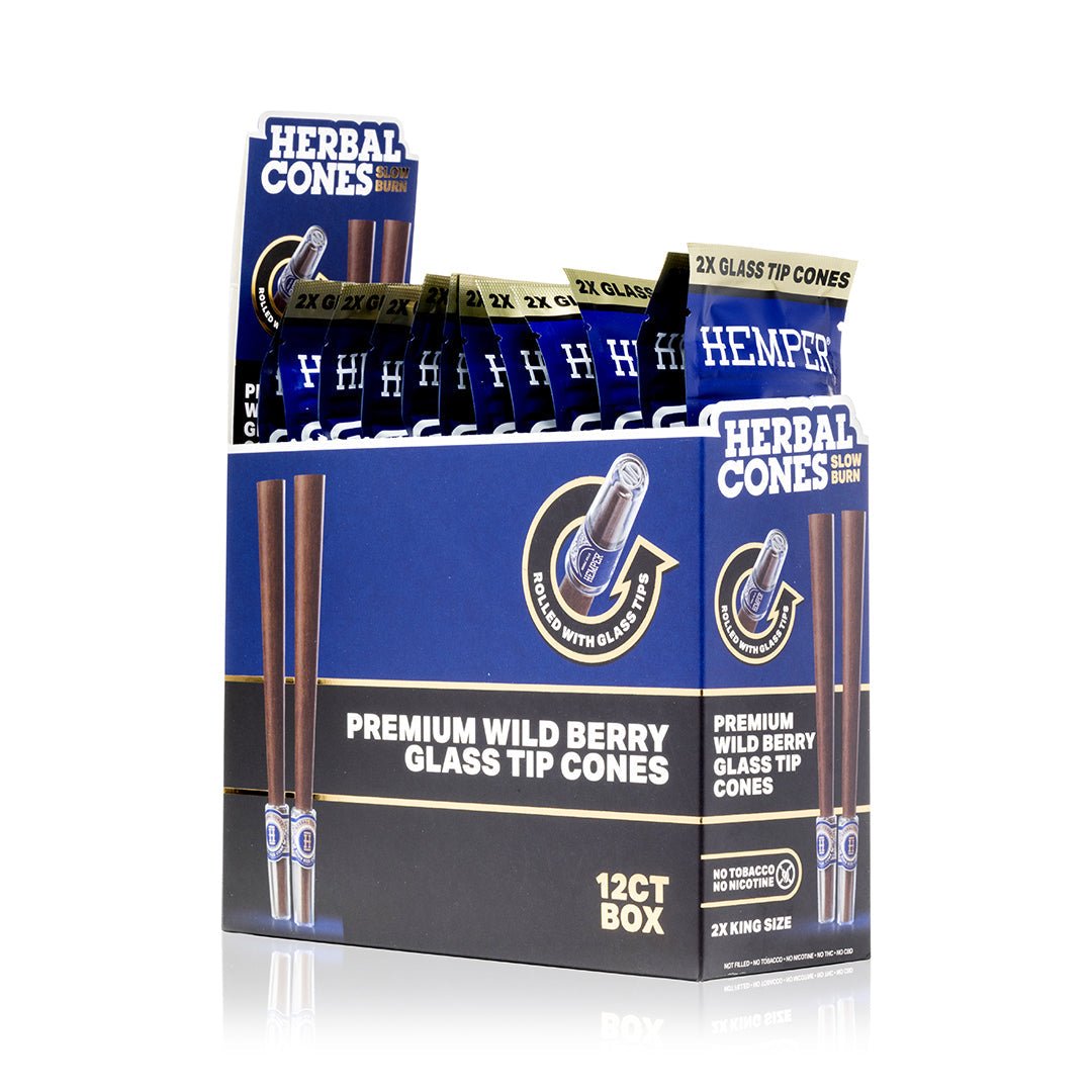 King Size Glass Tipped Herbal Cones (2 Pack) - HEMPER - 