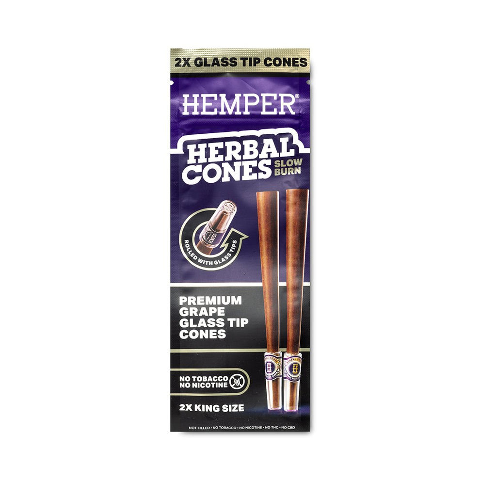 King Size Glass Tipped Herbal Cones - HEMPER - 8