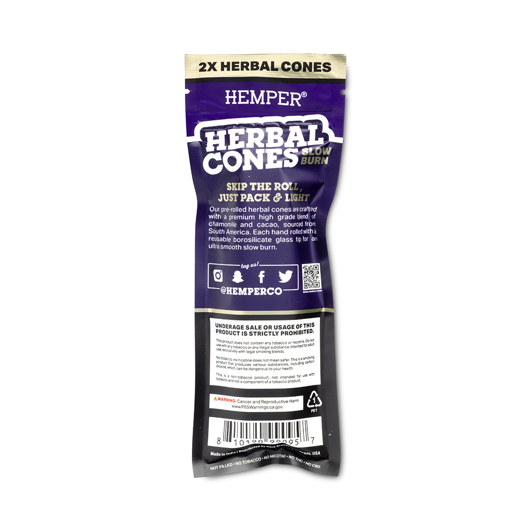 HEMPER King Size Grape Herbal Cones with Glass Tip - 