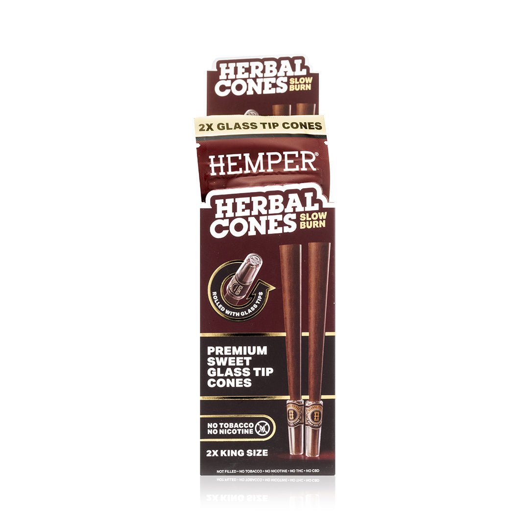 King Size Glass Tipped Herbal Cones - HEMPER - 