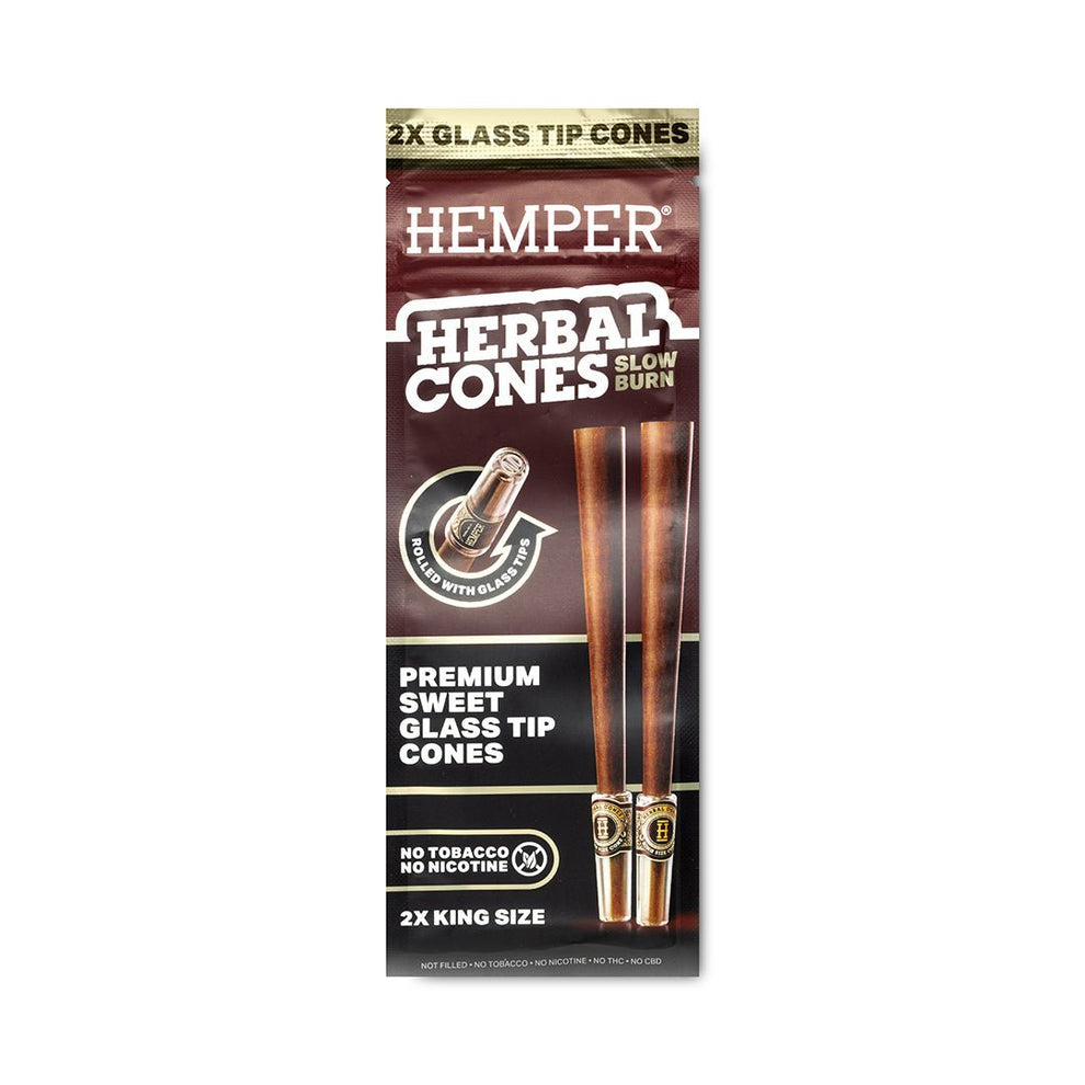 King Size Glass Tipped Herbal Cones (2 Pack) - HEMPER - 13