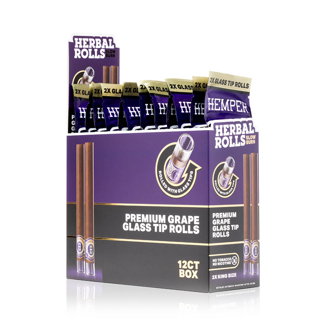 King Size Glass Tipped Herbal Rolls - 