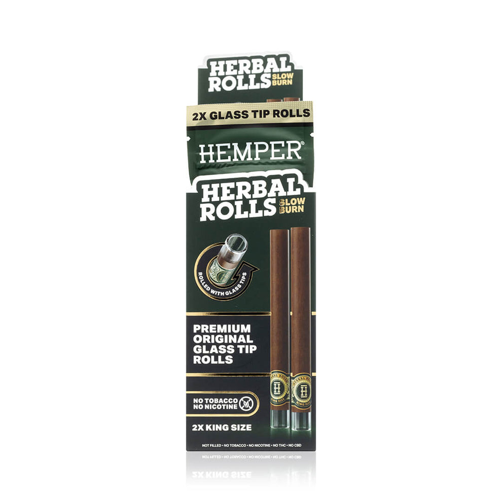 King Size Glass Tipped Herbal Rolls - HEMPER - 10