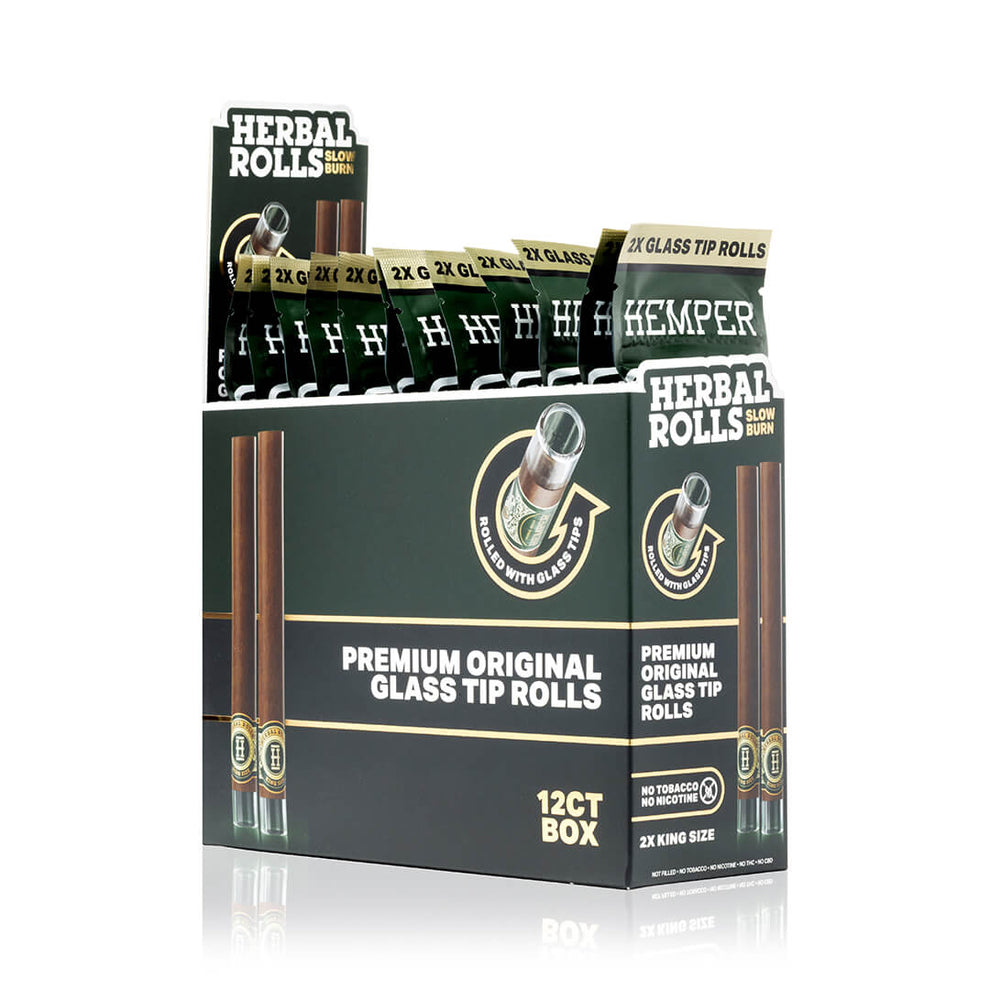 King Size Glass Tipped Herbal Rolls - 10