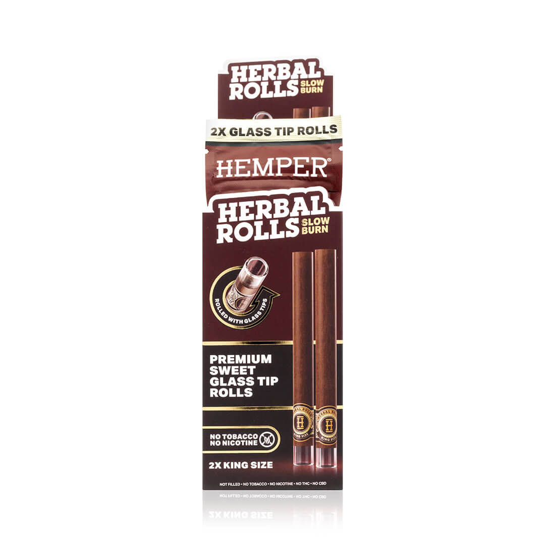 King Size Glass Tipped Herbal Rolls - HEMPER - 