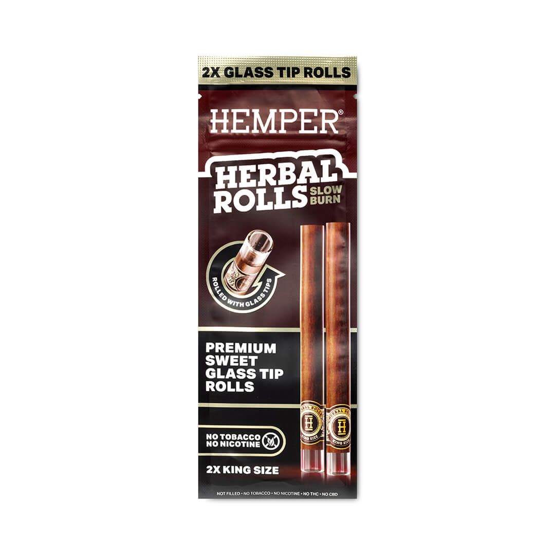 King Size Glass Tipped Herbal Rolls - HEMPER - 