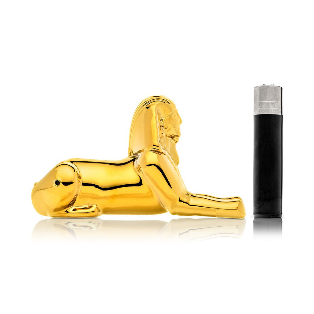 Egypt Sphinx Glass Hand Pipe - HEMPER