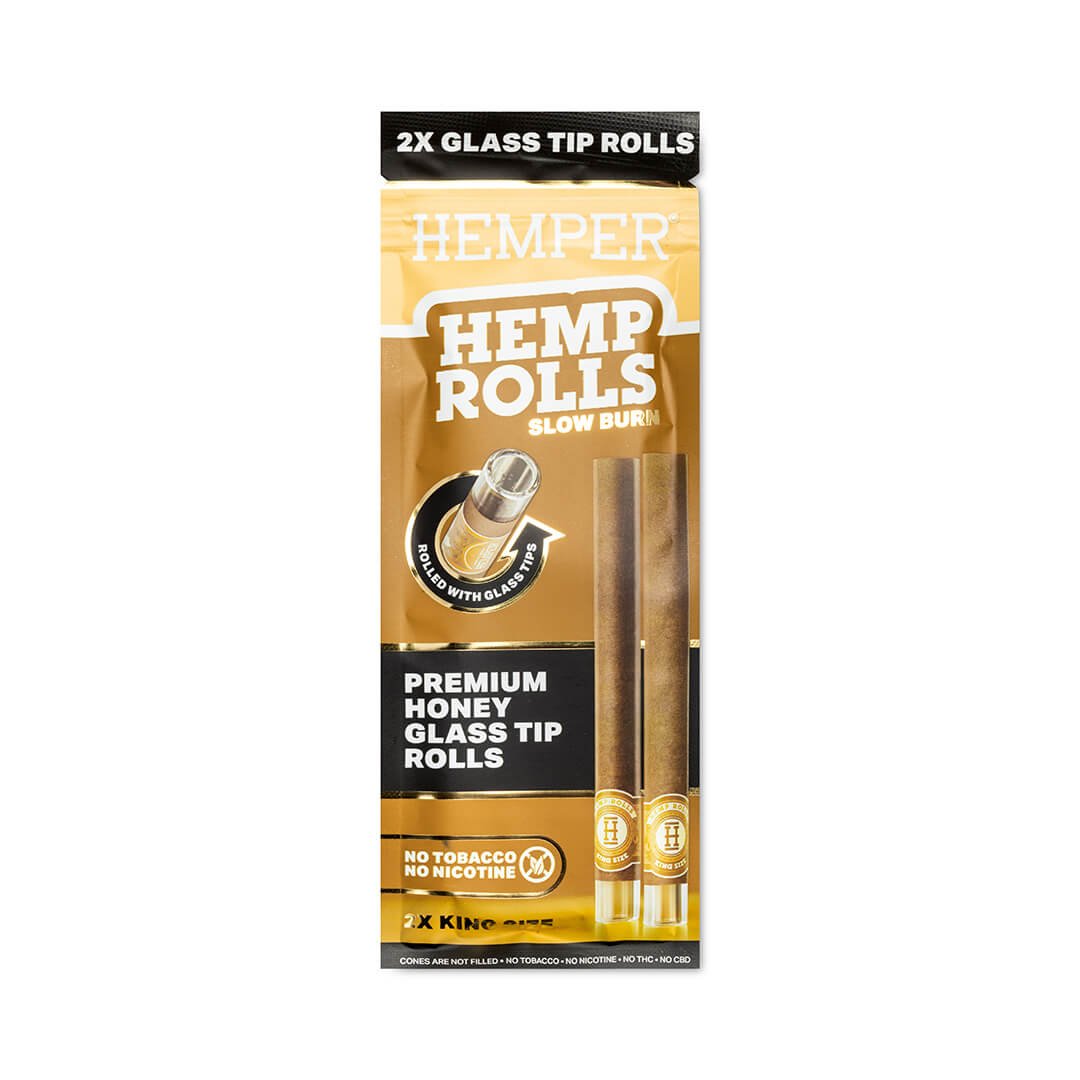 Hemper King Size Hemp Rolls + Glass Tips 2 unidades
