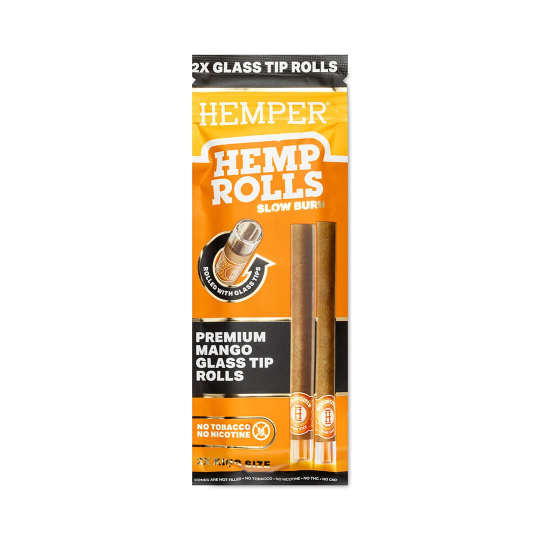 Hemper King Size Hemp Rolls + Glass Tips 2 unidades