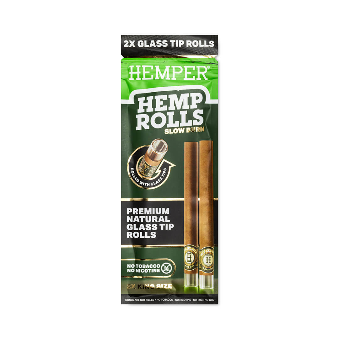Hemper King Size Hemp Rolls + Glass Tips 2 unidades