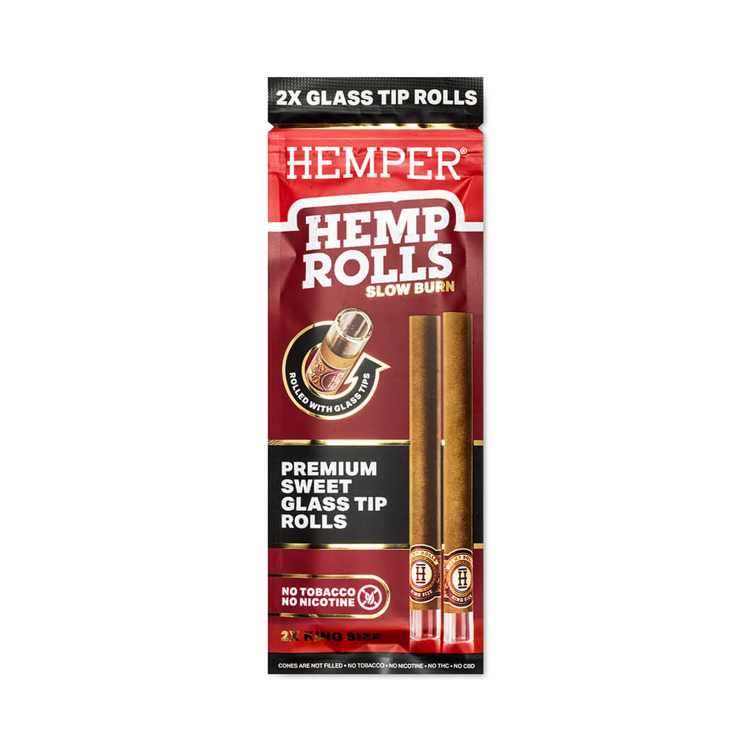 Hemper King Size Hemp Rolls + Glass Tips 2 unidades