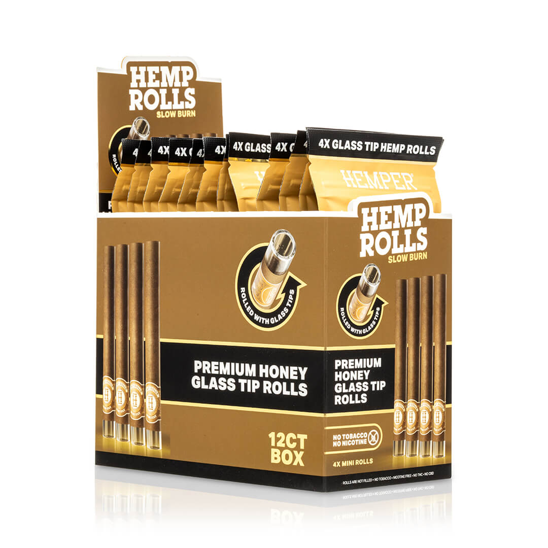 Hemper Mini Hemp Rolls + Glass Tips 4 unidades
