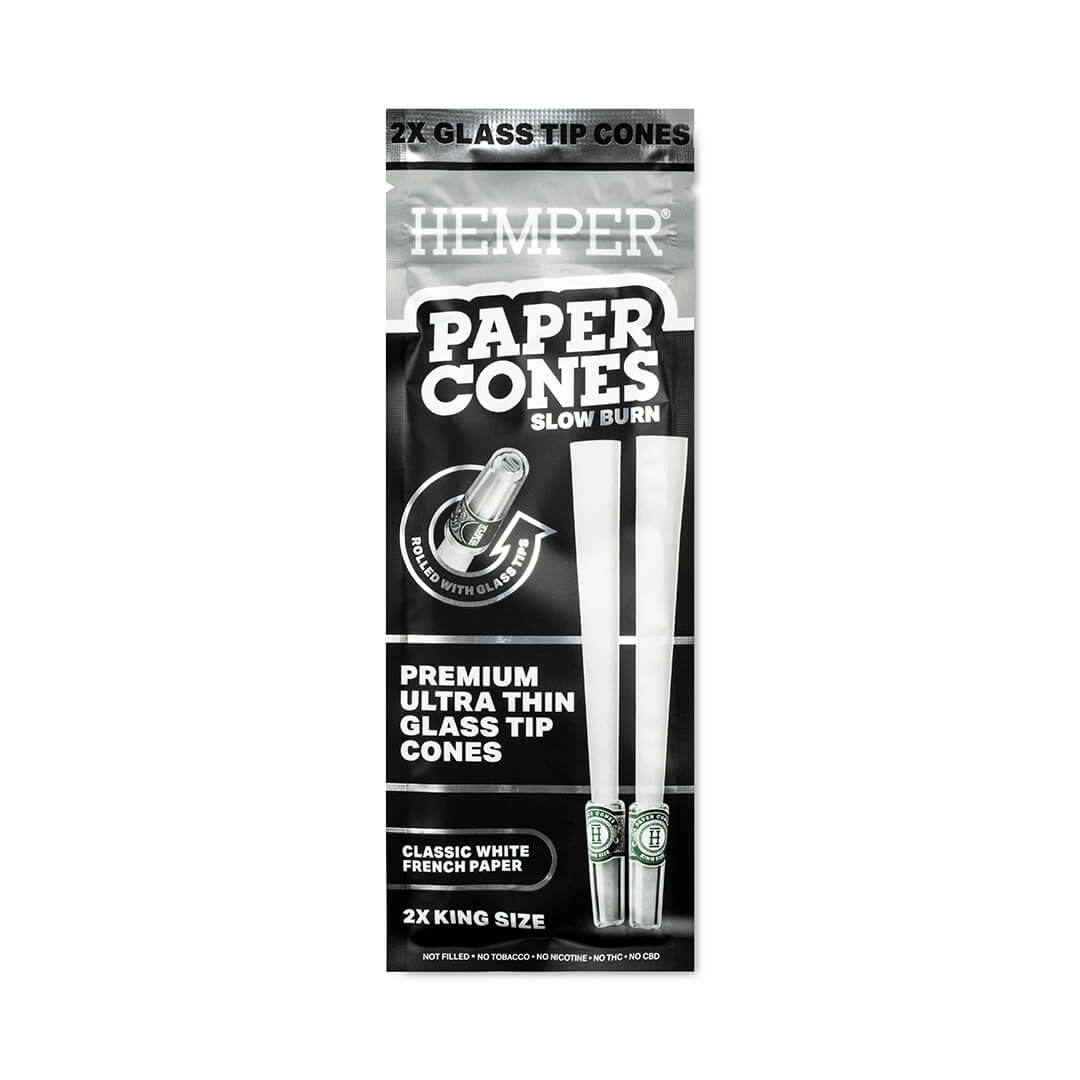 King Size Glass Tipped Paper Cones - HEMPER - 