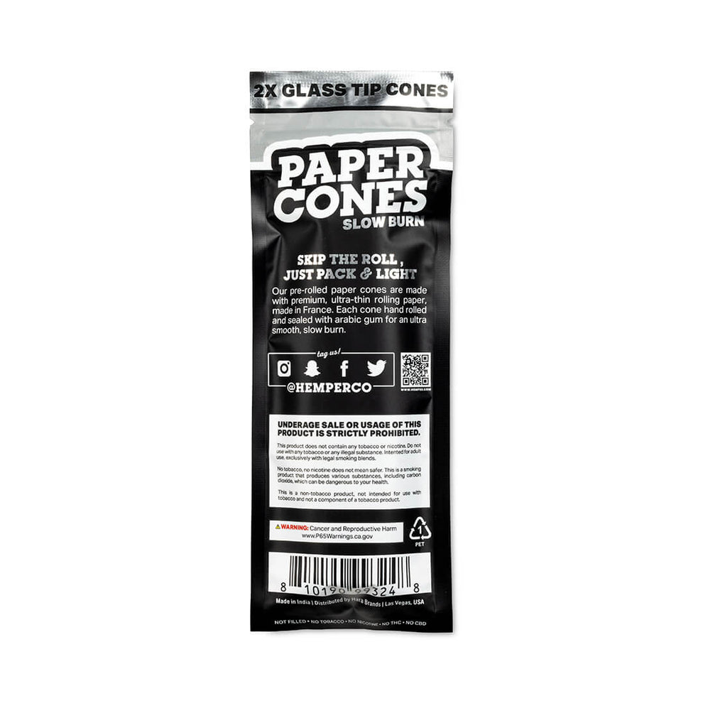 King Size Glass Tipped Paper Cones - HEMPER - 3