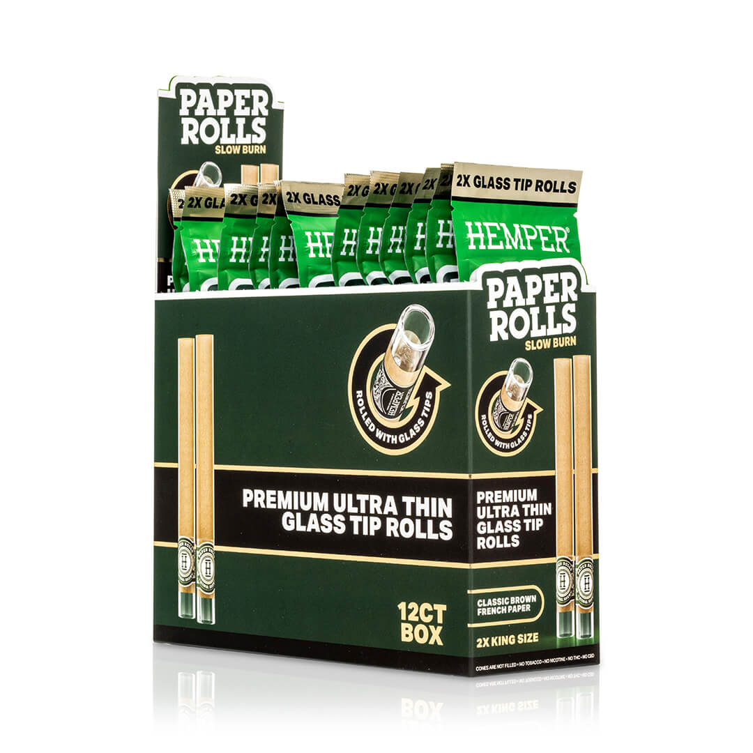 King Size Glass Tipped Paper Rolls - HEMPER - 