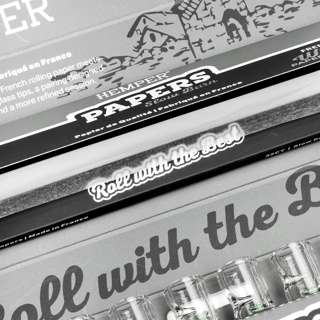 King Size Rolling Paper Booklet + Glass Tips - HEMPER - 