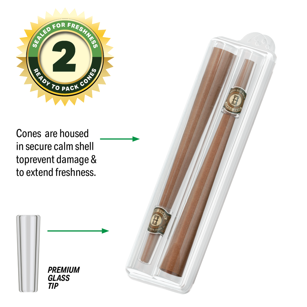 HEMPER Pre-Rolled Hemp Cones + Glass Tips - 8
