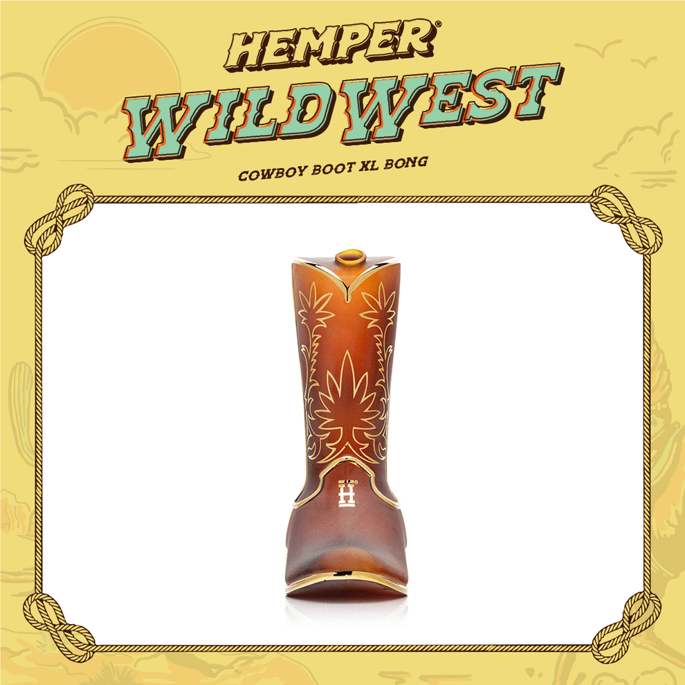 Wild West Cowboy Boot XL Bong Animated - 3