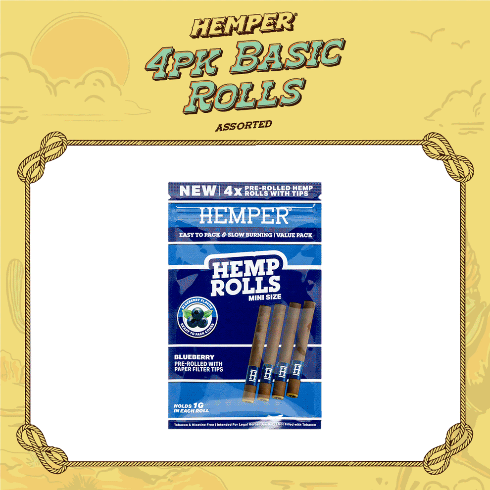 Wild West HEMPER Assorted Hemp Rolls - Mini Size - 4