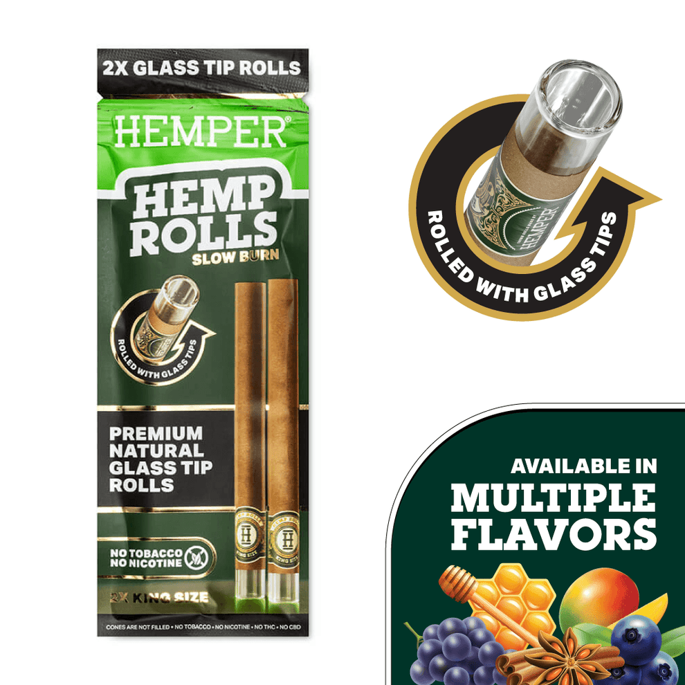 King Size Glass Tipped Hemp Rolls - HEMPER - 2