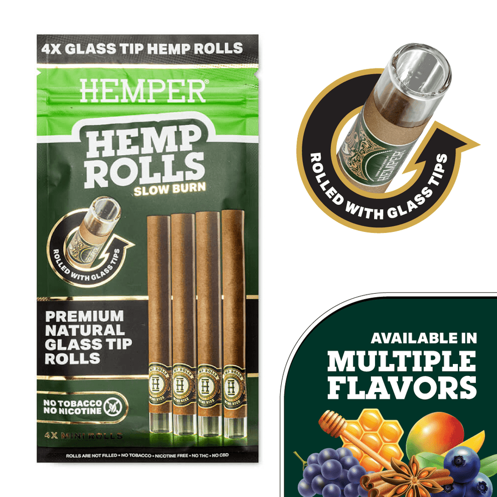 Mini Size Glass Tipped Hemp Rolls - HEMPER - 2