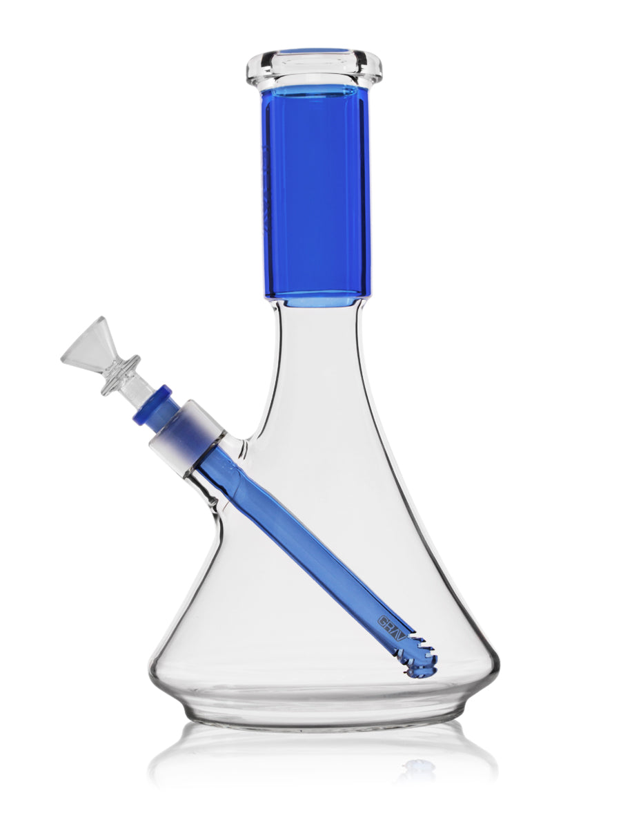GRAV Large Colored Deco Beaker Bong - Cobalt Side - 1