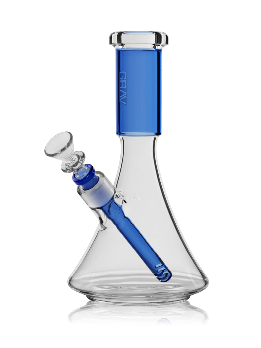 GRAV Medium Colored Deco Beaker Bong - Blue Left Side - 2