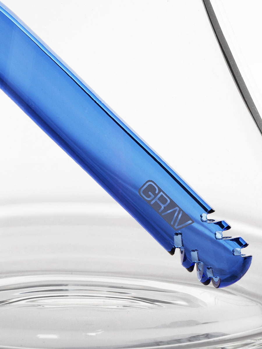 GRAV Medium Colored Deco Beaker Bong - Blue Stem Closeup - 3