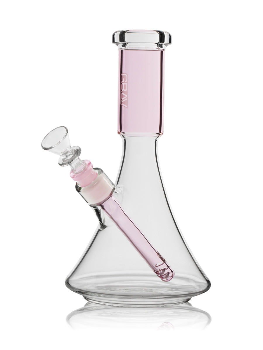 GRAV Medium Colored Deco Beaker Bong Pink Left - 5