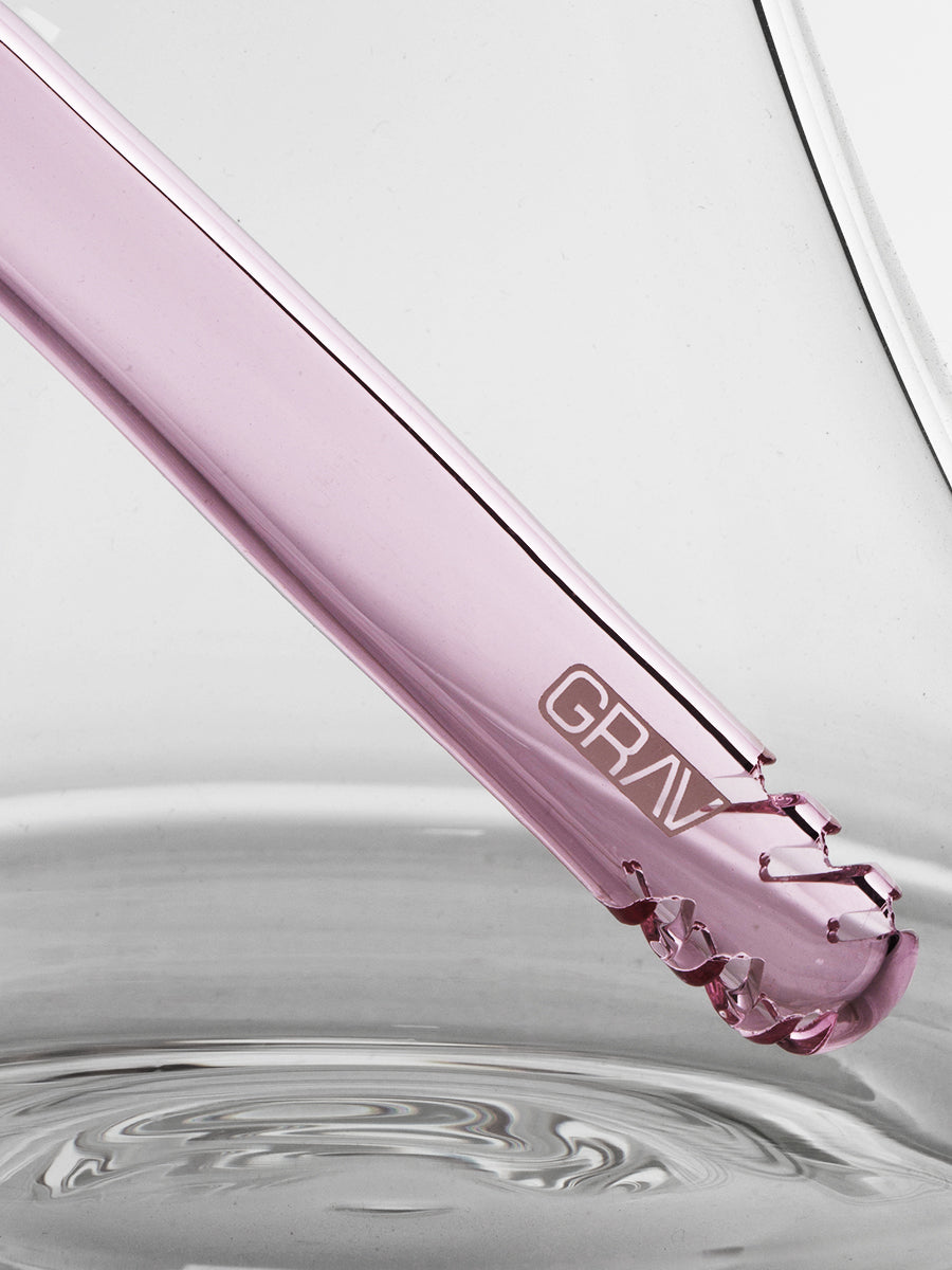 GRAV Medium Colored Deco Beaker Bong - Pink Stem Up Close - 6