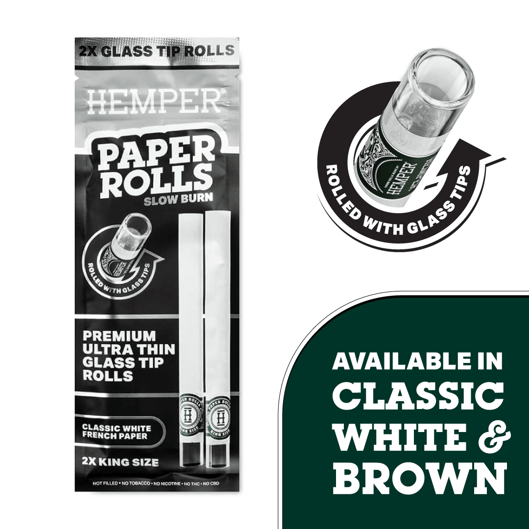 King Size Glass Tipped Paper Rolls - HEMPER - 