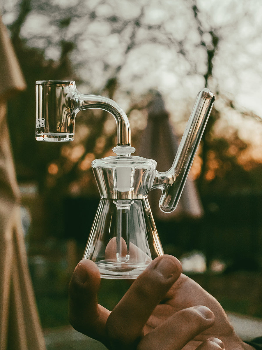 Hand Holding GRAV Hourglass Pocket Bubbler Rig - 5